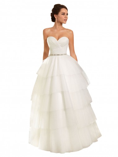 Fábrica de Tule Amor Comboio Capela Sem Mangas Vestido de Baile Vestidos de Noiva