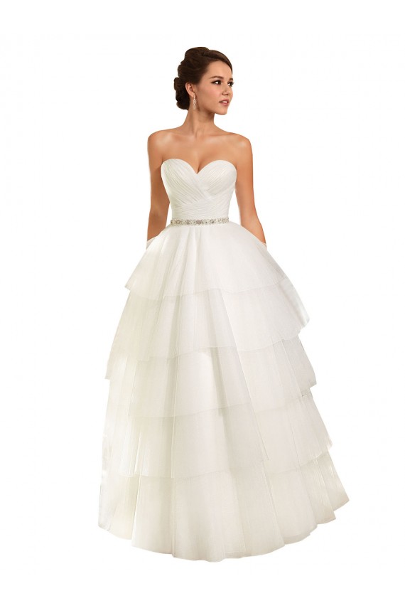 Fábrica de Tule Amor Comboio Capela Sem Mangas Vestido de Baile Vestidos de Noiva