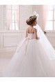 Fábrica de Tule Amor Comboio Capela Sem Mangas Vestidos para Meninas de Flores