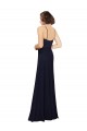 Fábrica de Chiffon Colher Comprimento Chão Sem Mangas Longo Vestidos de Madrinha