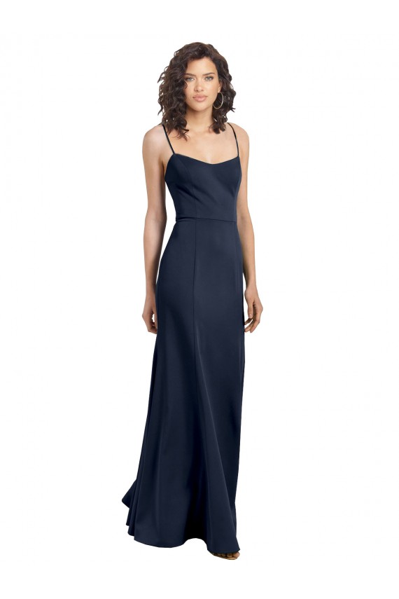 Fábrica de Lombar Crepe Esticado Decote Alto Comprimento Chão Sem Mangas Vestidos de Madrinha / Vestidos de Noite / Vestidos de Festa