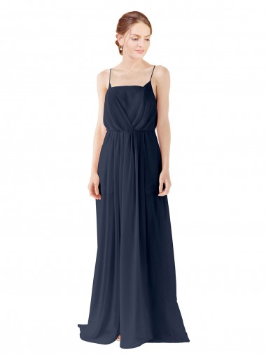Fábrica de Abrir de volta Chiffon Alças finas Comprimento Chão Sem Mangas Vestidos de Festa