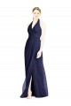 Fábrica de Abrir de volta Chiffon Cabeçada Comprimento Chão Sem Mangas Linha A Vestido de Festa / Vestido de Madrinha