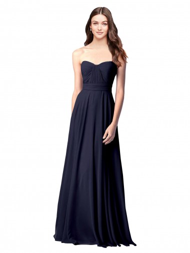 Fábrica de Abrir de volta Chiffon Amor Comprimento Chão Sem Mangas Longo Vestidos de Madrinha