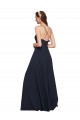 Fábrica de Criss Cruz Chiffon Alças finas Comprimento Chão Sem Mangas Vestidos de Festa / Vestidos de Madrinha