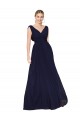 Fábrica de Chiffon Decote V Comprimento Chão Sem Mangas Vestidos de Madrinha / Vestidos de Noite / Vestidos de Festa