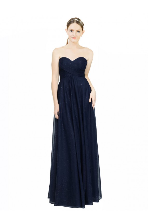 Fábrica de Lombar Chiffon Amor Comprimento Chão Sem Mangas Linha A Vestidos de Madrinha