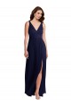Fábrica de Costas em V Chiffon Decote V Comprimento Chão Sem Mangas Vestido Formais / Vestido de Madrinha