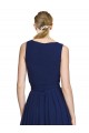 Fábrica de Chiffon Decote V Comprimento Chão Sem Mangas Longo Vestido de Madrinha Formais