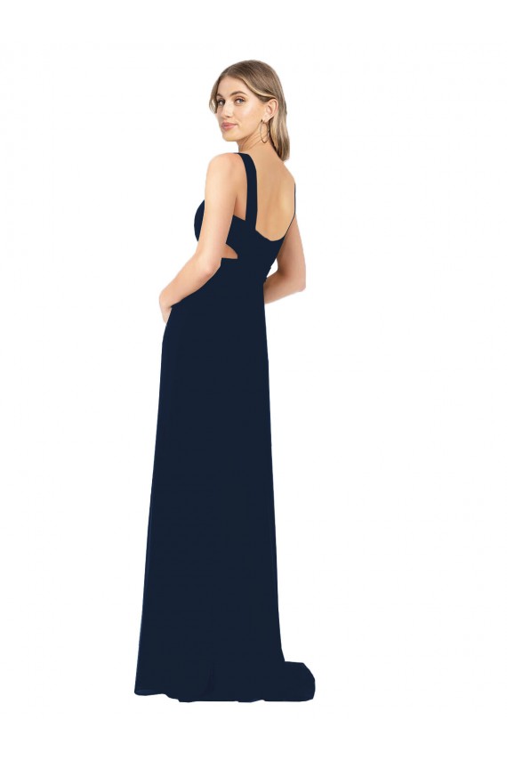 Fábrica de Chiffon Decote V Comprimento Chão Sem Mangas Vestidos de Baile Formais