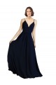 Fábrica de Chiffon Decote V Comprimento Chão Sem Mangas Vestido de Madrinha Formais / Vestido de Baile