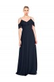 Fábrica de Costas em V Chiffon Fora do Ombro Comprimento Chão Sem Mangas Vestido de Madrinha / Vestido de Noite