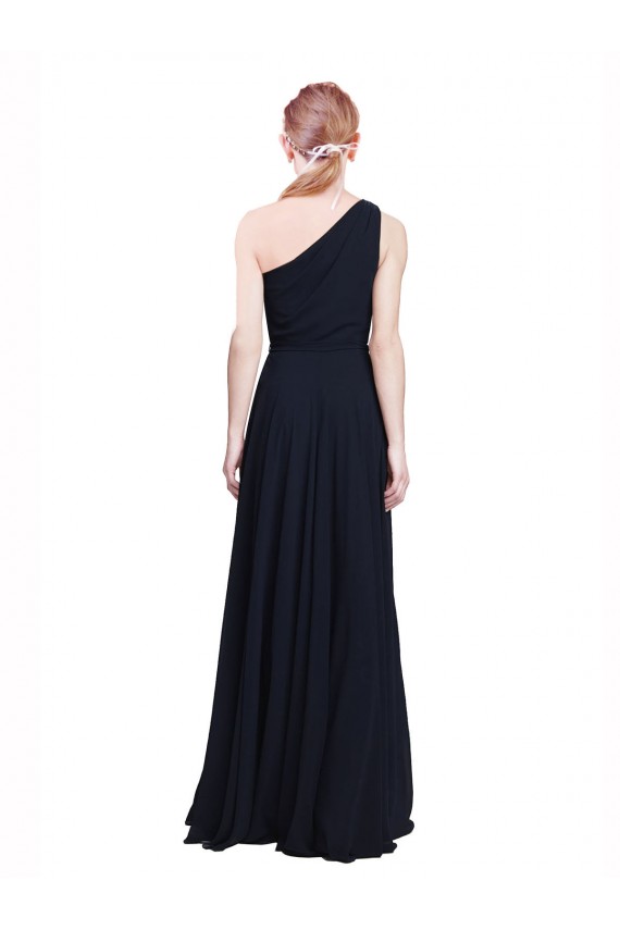 Fábrica de Chiffon Um Ombro Comprimento Chão Sem Mangas Vestido de Madrinha / Vestido de Noite