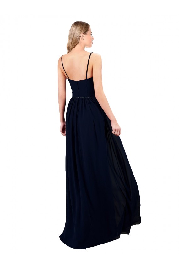 Fábrica de Chiffon Alças finas Comprimento Chão Sem Mangas Vestidos de Madrinha / Vestidos de Noite