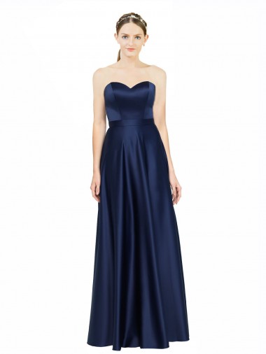 Fábrica de Lombar Cetim Elástico Amor Comprimento Chão Sem Mangas Vestidos de Madrinha / Vestidos de Noite