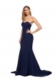 Fábrica de Lombar Crepe Esticado Amor Comboio Varredela Sem Mangas Vestidos de Madrinha / Vestidos de Noite / Vestidos de Festa