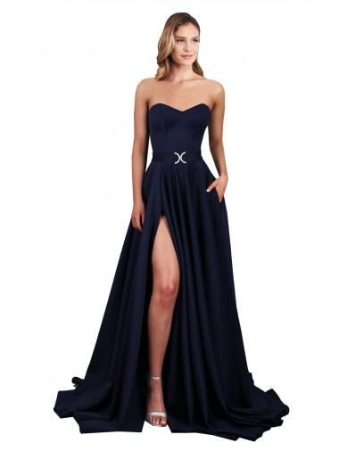 Fábrica de Lombar Crepe Esticado Amor Comprimento Chão Sem Mangas Linha A Vestidos de Madrinha / Vestidos de Noite / Vestidos de Festa