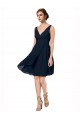 Fábrica de Chiffon Decote V Comprimento Joelho Sem Mangas Vestidos de Madrinha / Vestidos de Cocktail / Vestidos de Homecoming