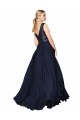 Fábrica de Costas em V Chiffon & Lantejoulas Decote V Comprimento Chão Sem Mangas Vestidos de Madrinha / Vestidos de Festa