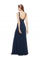 Fábrica de Lombar Crepe Esticado Decote redondo Comprimento Chão Sem Mangas Vestidos de Madrinha / Vestidos de Noite / Vestidos de Festa