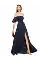 Fábrica de Chiffon Fora do Ombro Comprimento Chão Sem Mangas Longo Vestidos de Madrinha / Vestidos de Festa