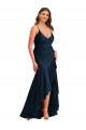 Fábrica de Cetim Sedoso Alças finas Comprimento Chão Sem Mangas Longo Vestidos de Madrinha / Vestidos de Noite / Vestidos de Festa