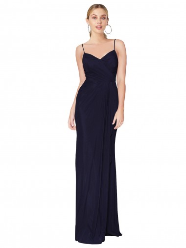 Fábrica de Costas em V Chiffon Alças finas Comprimento Chão Sem Mangas Vestidos de Madrinha / Vestidos de Noite / Vestidos de Festa