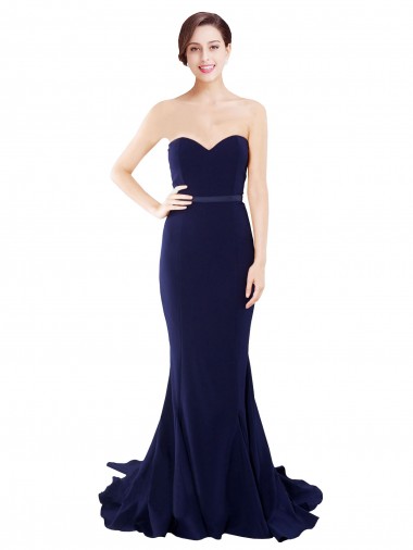 Fábrica de Lombar Crepe Esticado Amor Comboio Varredela Sem Mangas Vestidos de Madrinha / Vestidos de Festa