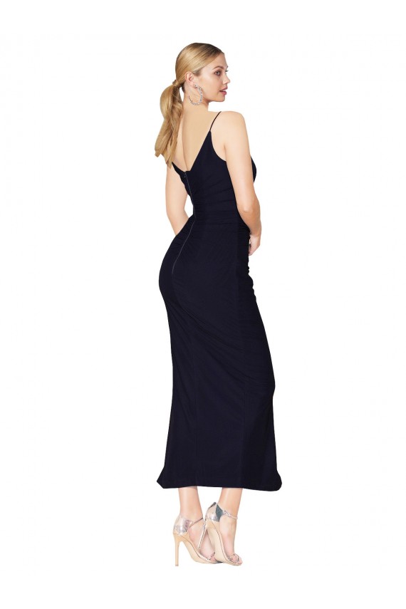 Fábrica de Costas em V Chiffon Decote V Comprimento Joelho Sem Mangas Vestidos de Madrinha / Vestidos de Noite / Vestidos de Festa