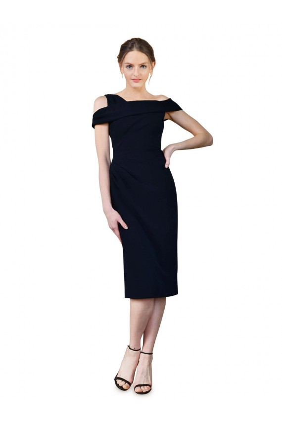 Fábrica de Crepe Esticado Fora do Ombro Comprimento Cocktail Sem Mangas Curto Vestidos de Madrinha / Vestidos de Noite / Vestidos de Festa