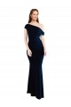 Fábrica de Crepe Esticado Um Ombro Comprimento Chão Sem Mangas Sereia Vestidos de Madrinha / Vestidos de Noite / Vestidos de Festa