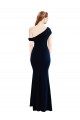 Fábrica de Crepe Esticado Um Ombro Comprimento Chão Sem Mangas Sereia Vestidos de Madrinha / Vestidos de Noite / Vestidos de Festa