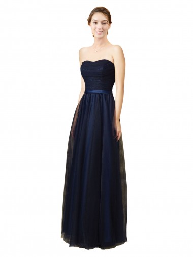 Fábrica de Tule Amor Comprimento Chão Sem Mangas Vestido de Madrinha / Vestido de Baile