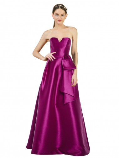 Fábrica de Cetim Decote V Comprimento Chão Sem Mangas Vestidos de Madrinha / Vestidos de Festa