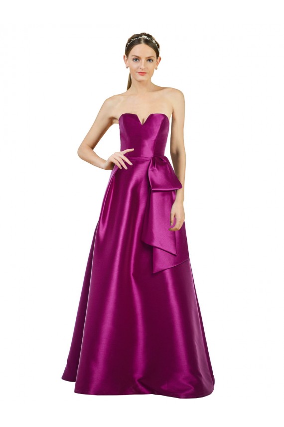 Fábrica de Cetim Decote V Comprimento Chão Sem Mangas Vestidos de Madrinha / Vestidos de Festa