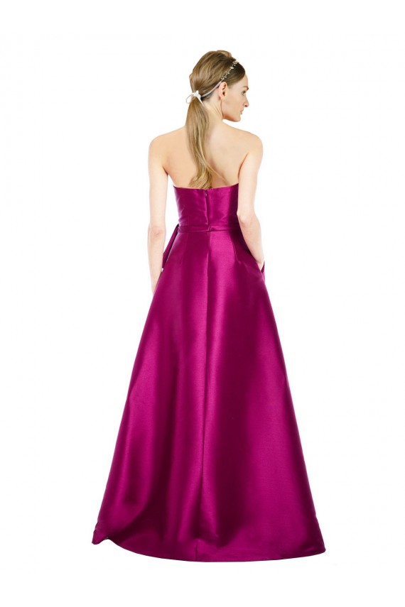 Fábrica de Cetim Decote V Comprimento Chão Sem Mangas Vestidos de Madrinha / Vestidos de Festa