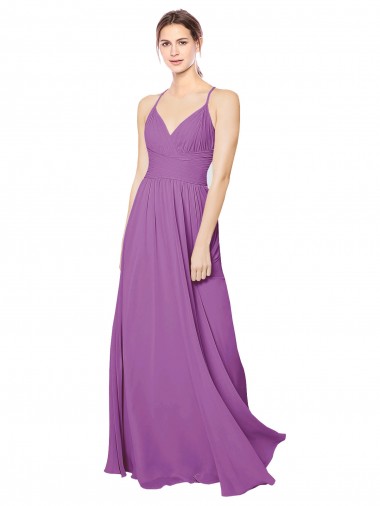 Fábrica de Criss Cruz Chiffon Amor Comprimento Chão Sem Mangas Vestidos de Madrinha