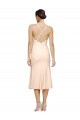 Fábrica de Criss Cruz Crepe Esticado Decote V Comprimento Midi Sem Mangas Vestidos de Madrinha / Vestidos de Festa / Vestidos de Cocktail / Vestidos de Homecoming