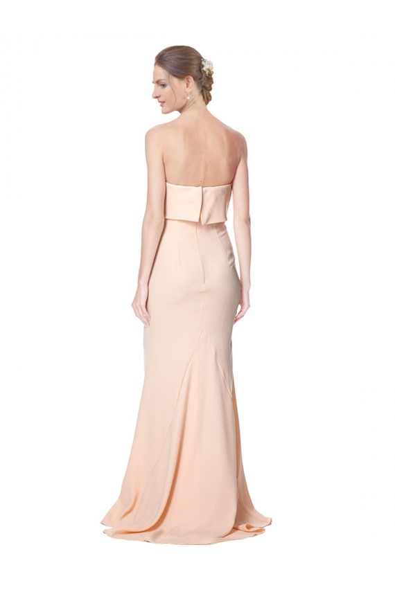 Fábrica de Crepe Esticado Sem alças Comprimento Chão Sem Mangas Longo Vestidos de Madrinha / Vestidos de Noite / Vestidos de Festa
