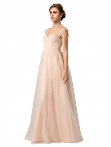 Fábrica de Tule Amor Comprimento Chão Sem Mangas Vestido de Festa / Vestido de Madrinha