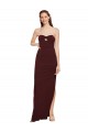 Fábrica de Crepe Esticado Sem alças Comprimento Chão Sem Mangas Vestidos de Madrinha / Vestidos de Noite / Vestidos de Festa