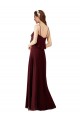 Fábrica de Chiffon Alças finas Comprimento Chão Sem Mangas Ouro Borgonha Vestidos de Madrinha