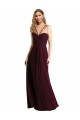 Fábrica de Buraco da fechadura Chiffon Alças finas Comprimento Chão Sem Mangas Vestidos de Festa / Vestidos de Madrinha