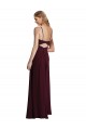 Fábrica de Buraco da fechadura Chiffon Alças finas Comprimento Chão Sem Mangas Vestidos de Festa / Vestidos de Madrinha