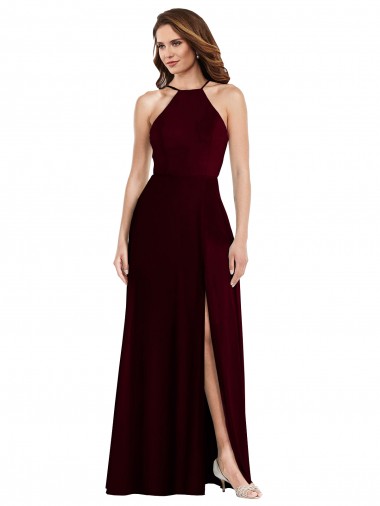 Fábrica de Lombar Chiffon Alças finas Comprimento Chão Sem Mangas Longo Vestidos de Madrinha