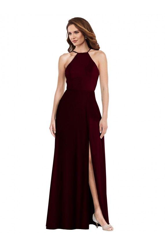 Fábrica de Lombar Chiffon Alças finas Comprimento Chão Sem Mangas Longo Vestidos de Madrinha
