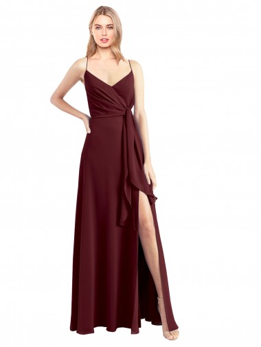 Fábrica de Lombar Chiffon Alças finas Comprimento Chão Sem Mangas Longo Vestidos de Festa