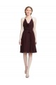 Fábrica de Chiffon Alças finas Comprimento Joelho Sem Mangas Vestidos de Madrinha / Vestidos de Cocktail / Vestidos de Homecoming