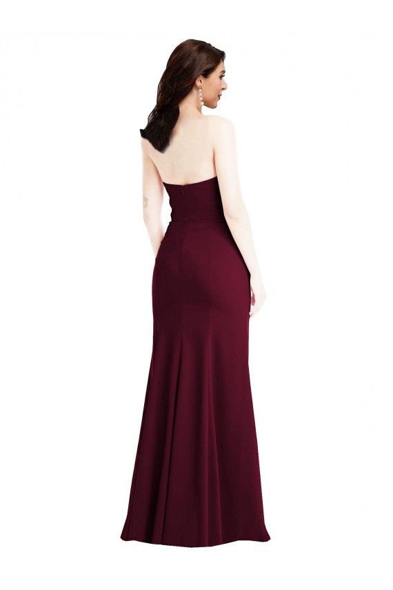 Fábrica de Crepe Esticado Sem alças Comprimento Chão Sem Mangas Vestidos de Madrinha / Vestidos de Festa