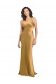 Fábrica de Cetim Elástico Um Ombro Comprimento Chão Sem Mangas Longo Vestidos de Madrinha / Vestidos de Noite / Vestidos de Festa